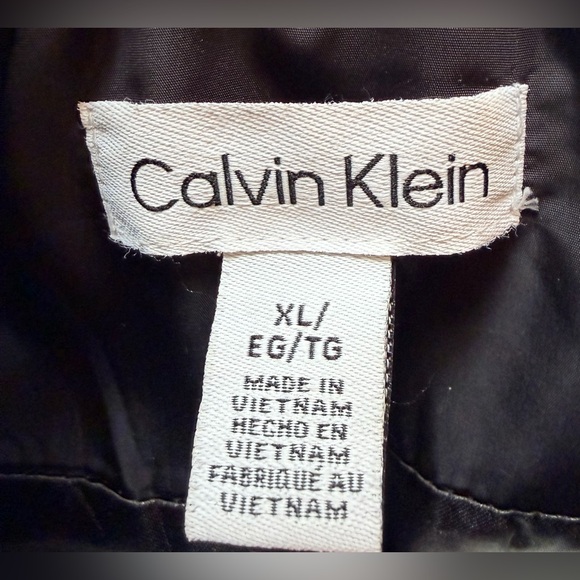 Calvin Klein Black Quilted Vest with Faux Fur Collar XL - Picture 3 of 4